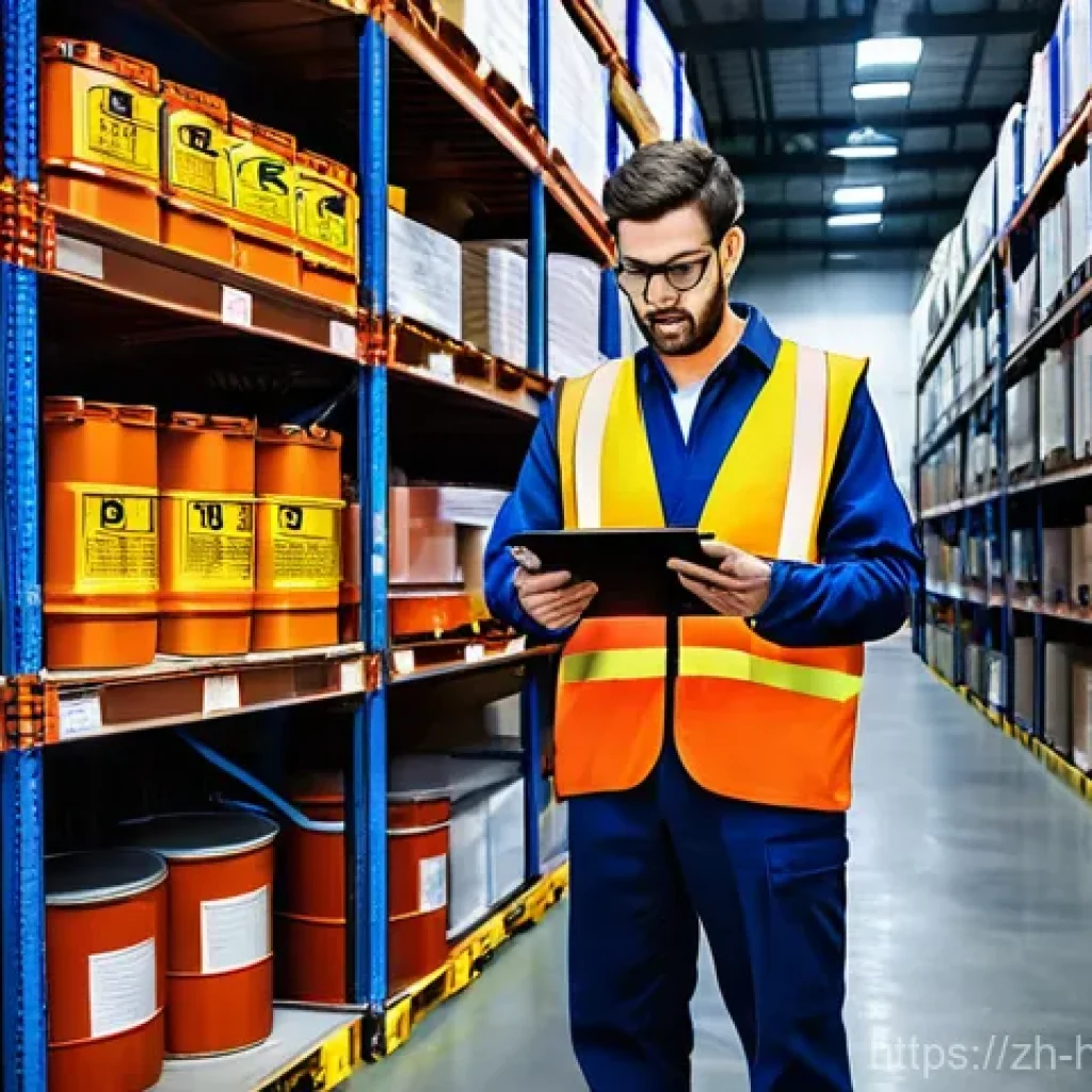 위험물관리사 취업 성공 사례와 후기 - **Prompt 1: Diligent Hazardous Materials Administrator in a Modern Warehouse**
"A mid-30s male o...